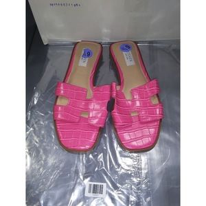 Steven New York Harlien Croc Embossed Slide Sandal